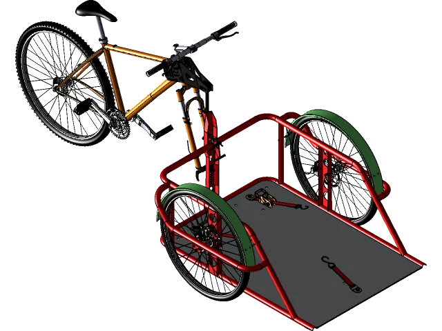 3D concept model of a bicycle cargo trailer