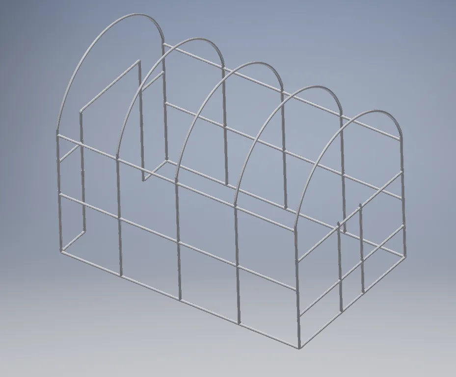 Physical PVC prototype of a modular greenhouse concept