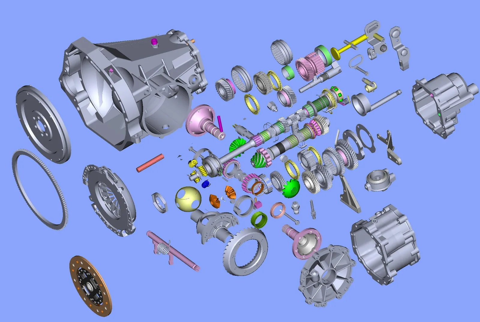 Alternate view of a Volkswagen manual transmission assembly