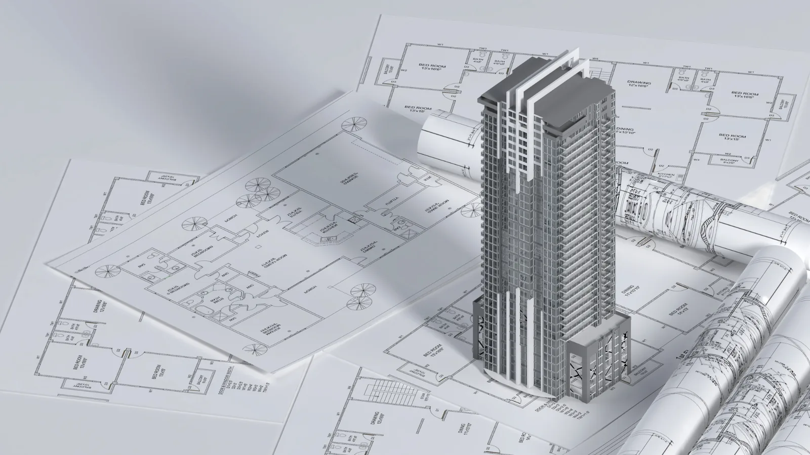Engineered building system modeled over fabrication drawings