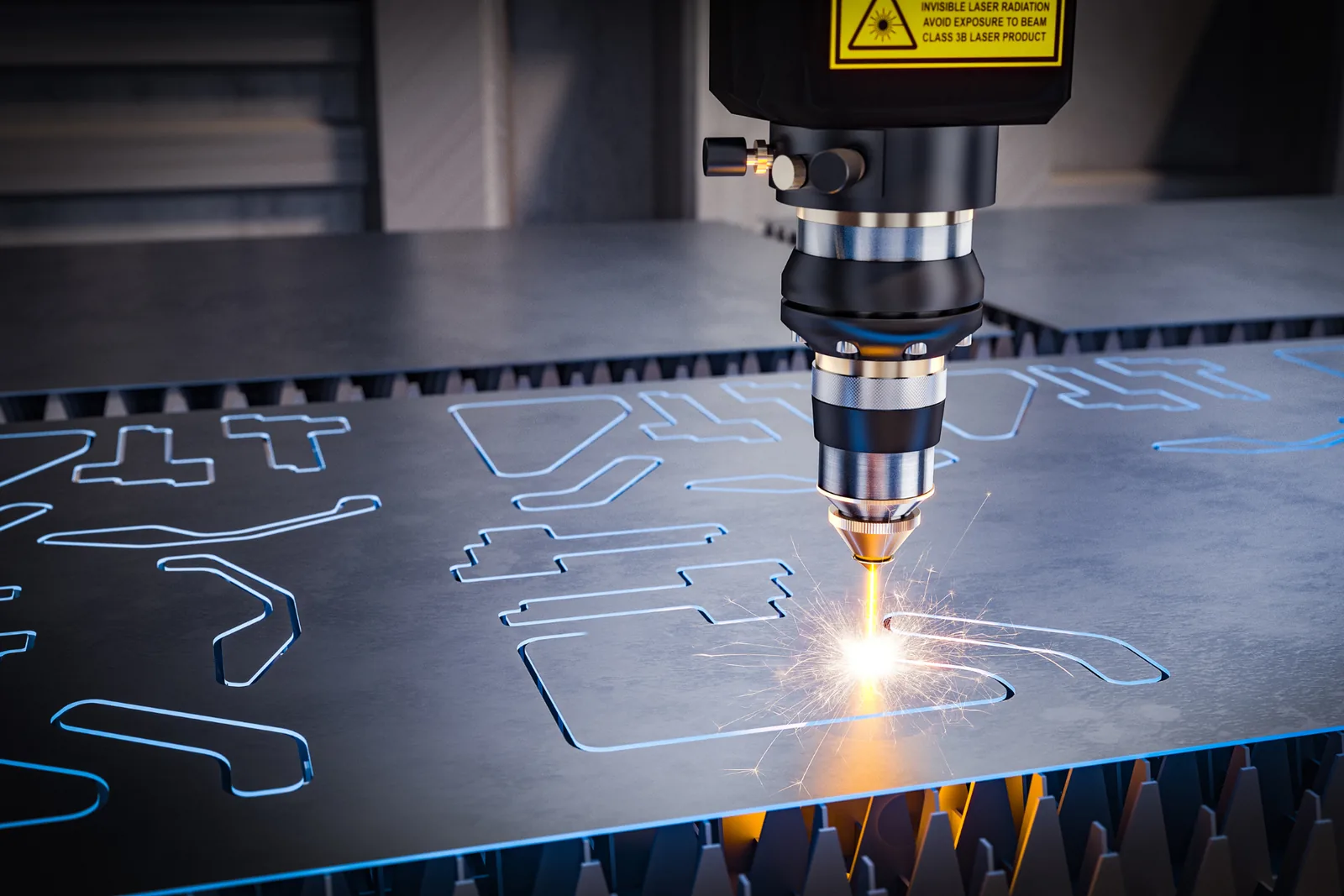 Laser cutting machine producing prototype sheet-metal parts