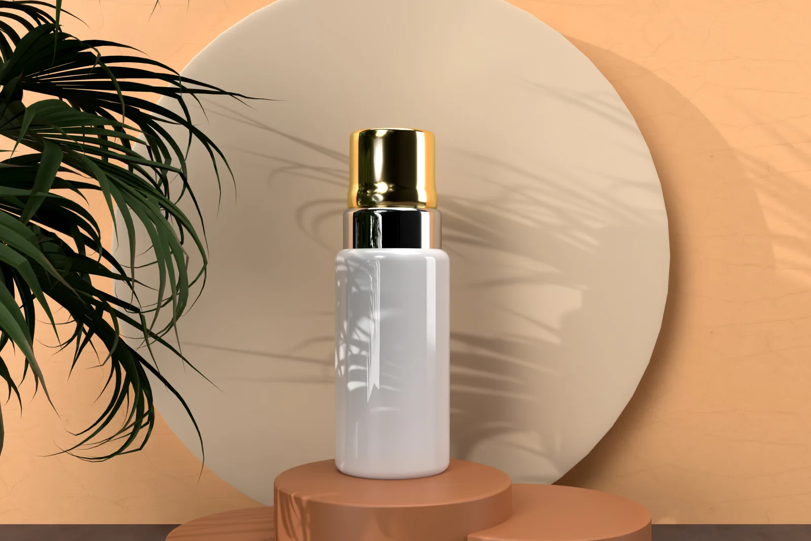 Photorealistic product rendering of a premium container